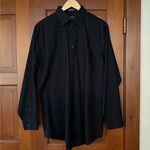 Stafford Black Long-Sleeve Dress Shirt
